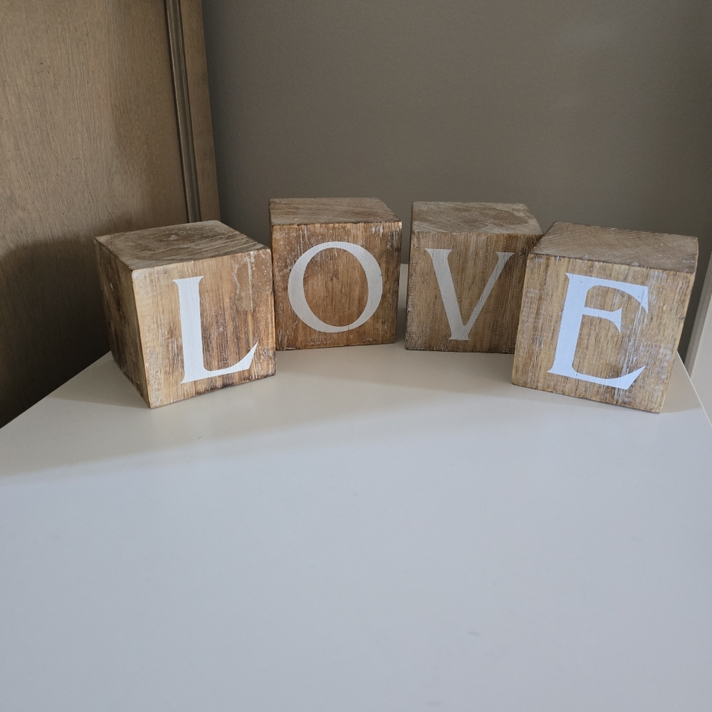 Wooden LOVE Blocks Decor